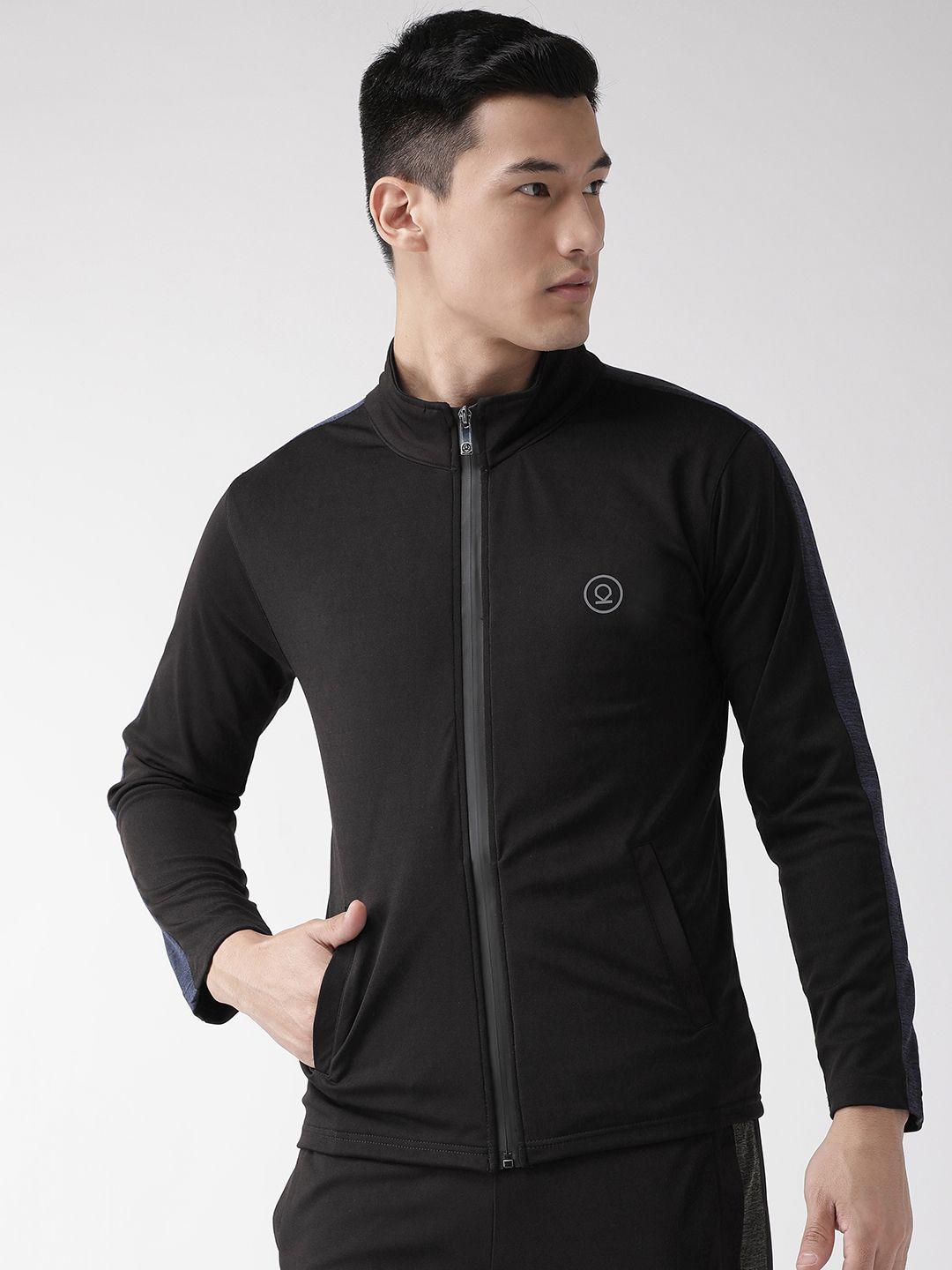 chkokko men black solid training jacket