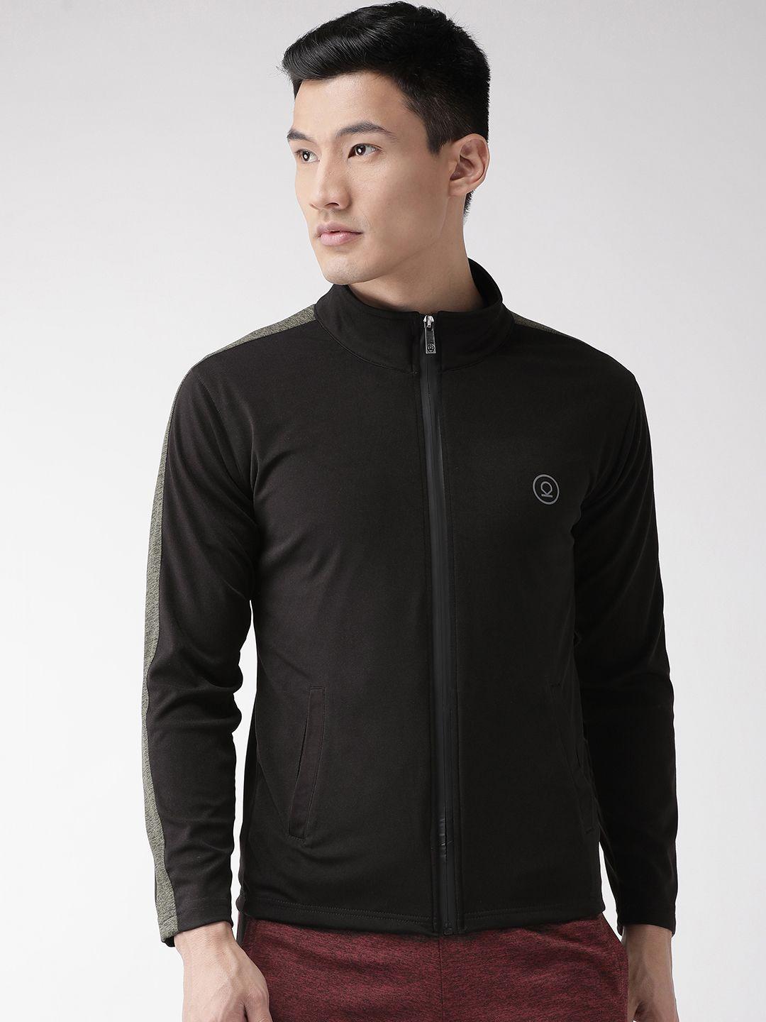 chkokko men black solid training jacket