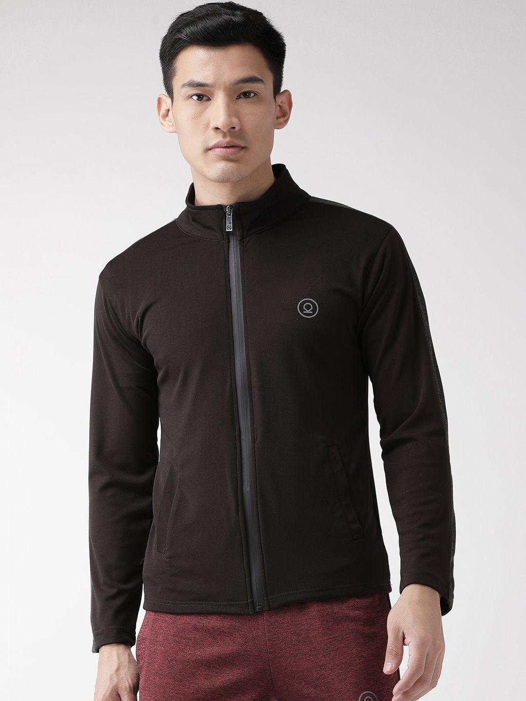 chkokko men black solid training sporty jacket