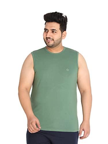 chkokko men cotton gym tank top sleeveless sports vest dark green 5xl