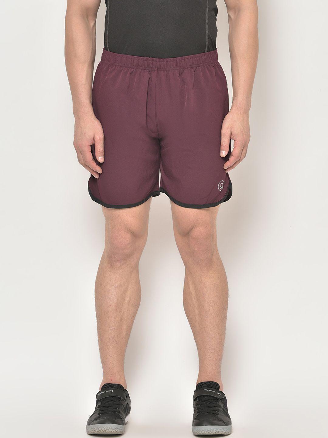 chkokko men maroon solid regular fit sports shorts