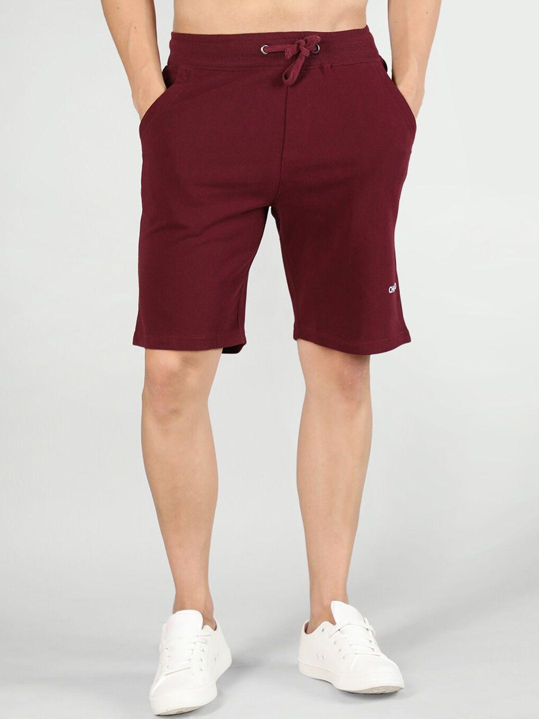 chkokko men mid-rise cotton sports shorts