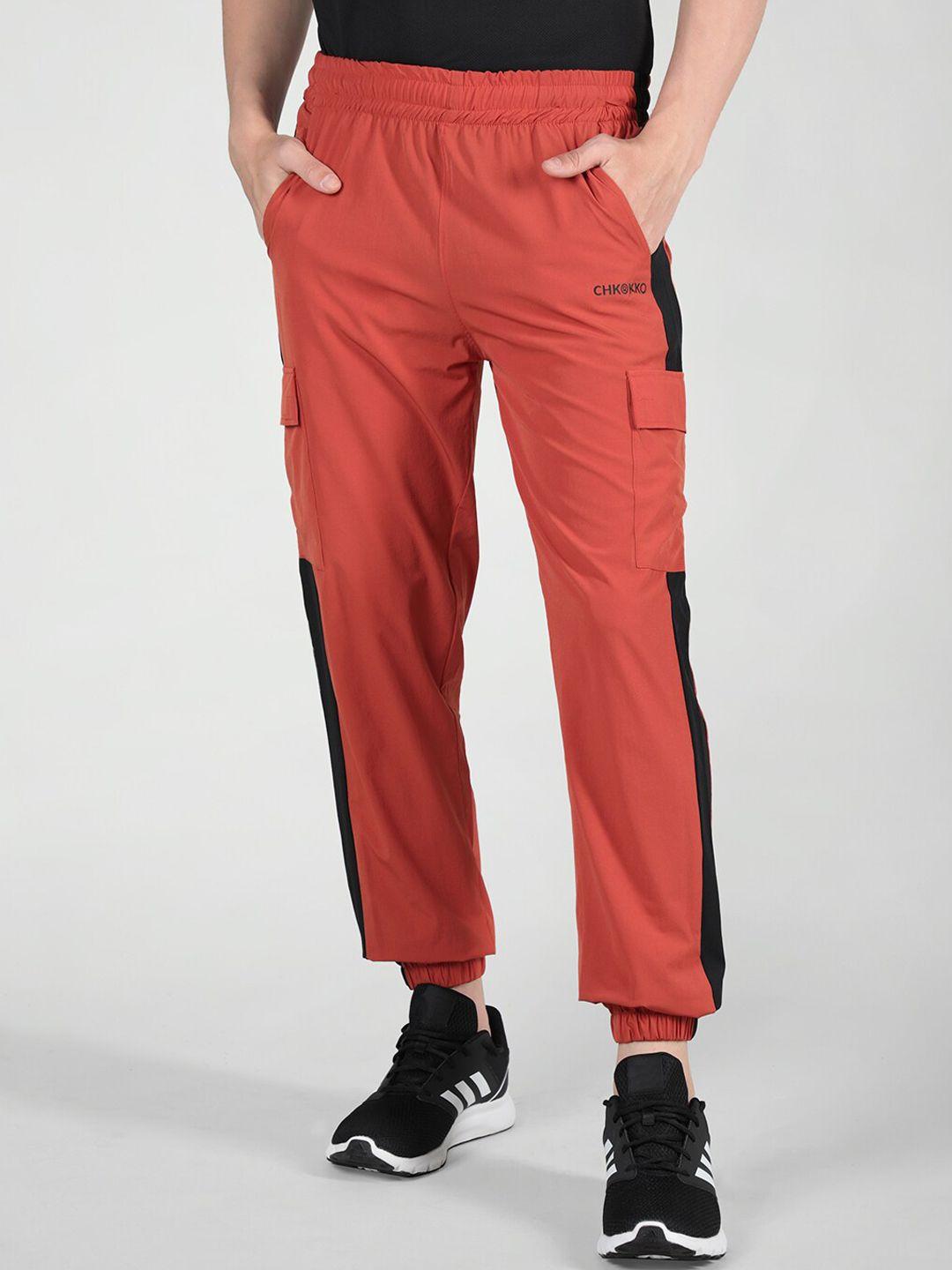 chkokko men mid-rise elasticated sports joggers