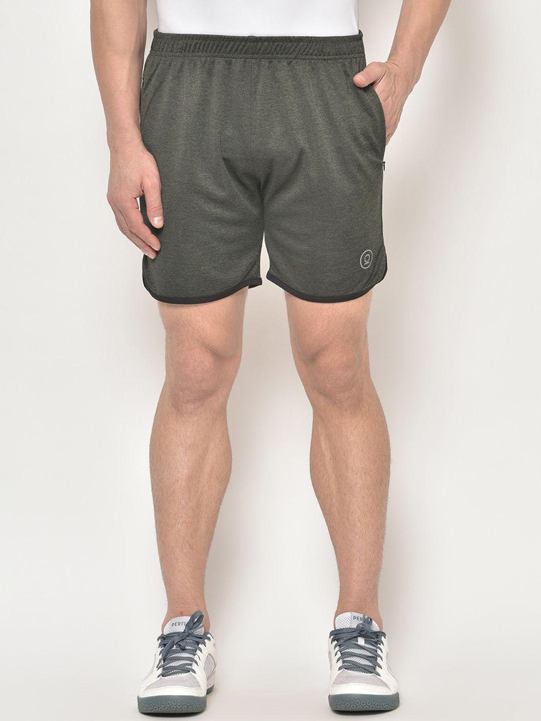 chkokko men olive green solid regular fit sports shorts