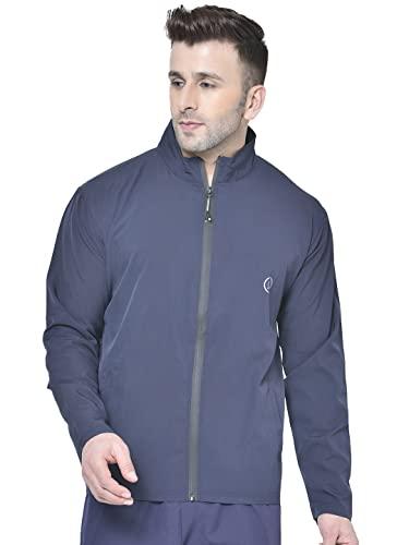 chkokko men winter sports gym track zipper stylish jacket navy size s