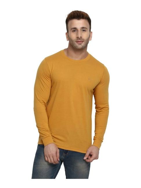 chkokko mustard regular fit t-shirt