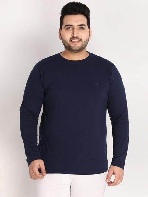 chkokko navyblue cotton regular fit t-shirt