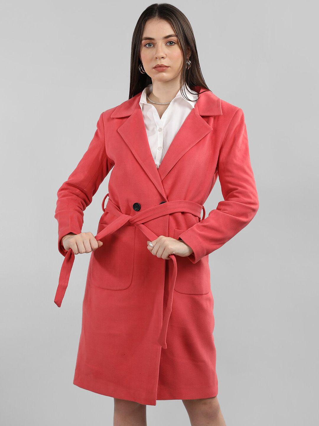 chkokko notched lapel collar double-breasted woollen trench coats