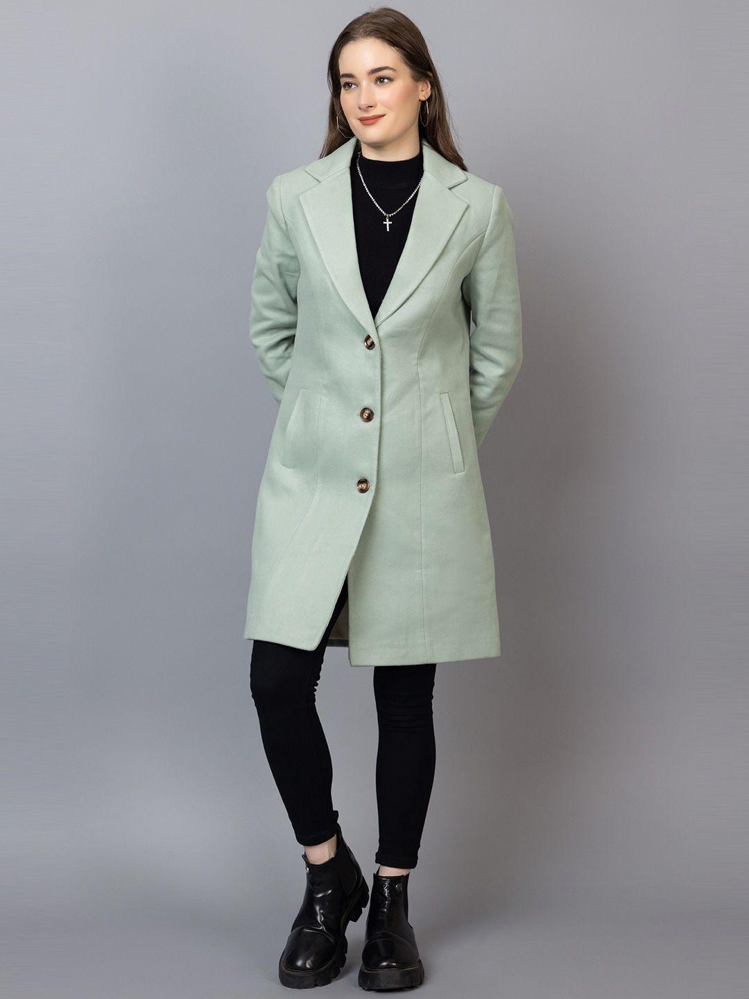 chkokko notched lapel long sleeves wool overcoat