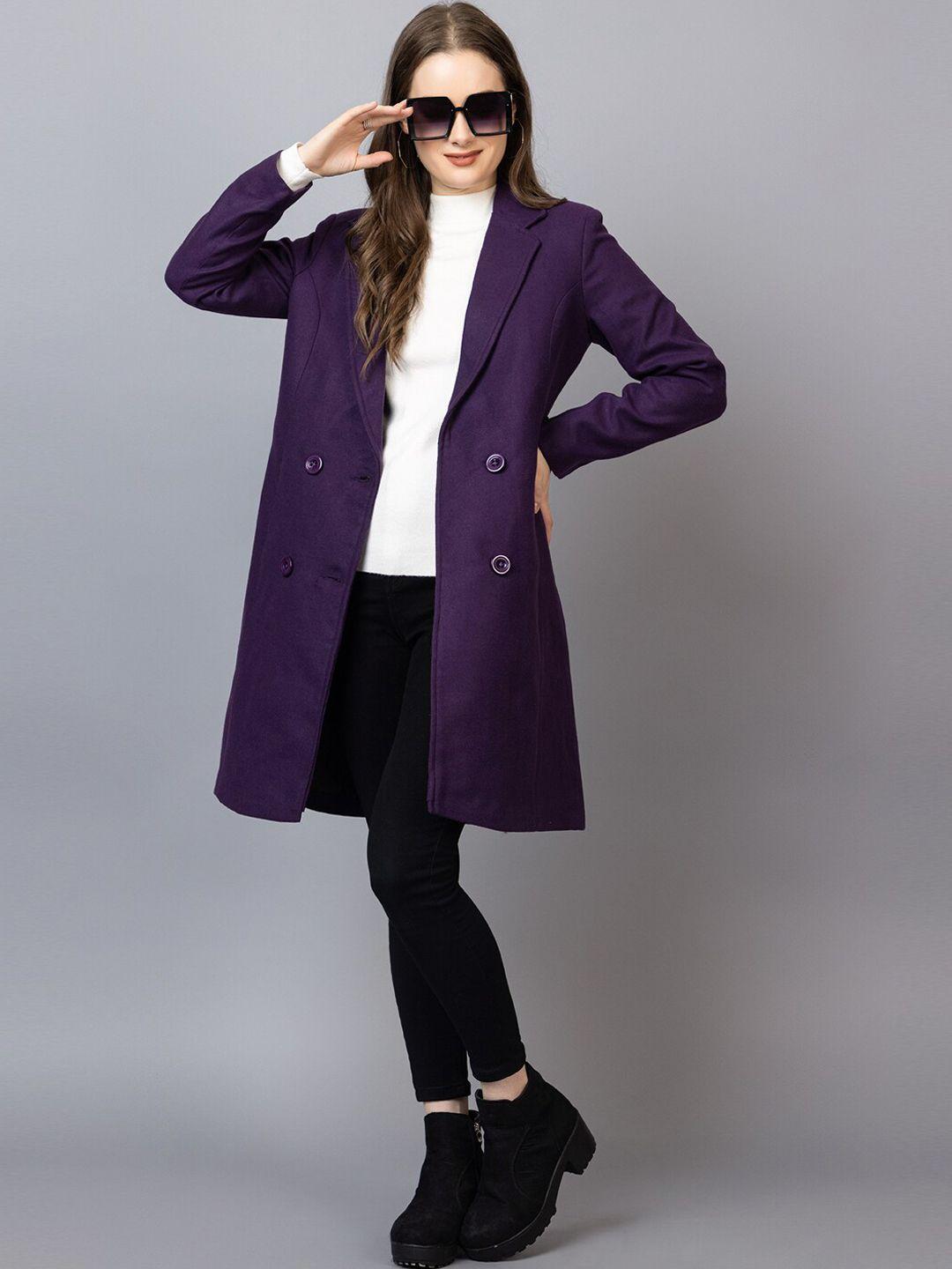 chkokko notched lapel longline woollen double-breasted overcoat