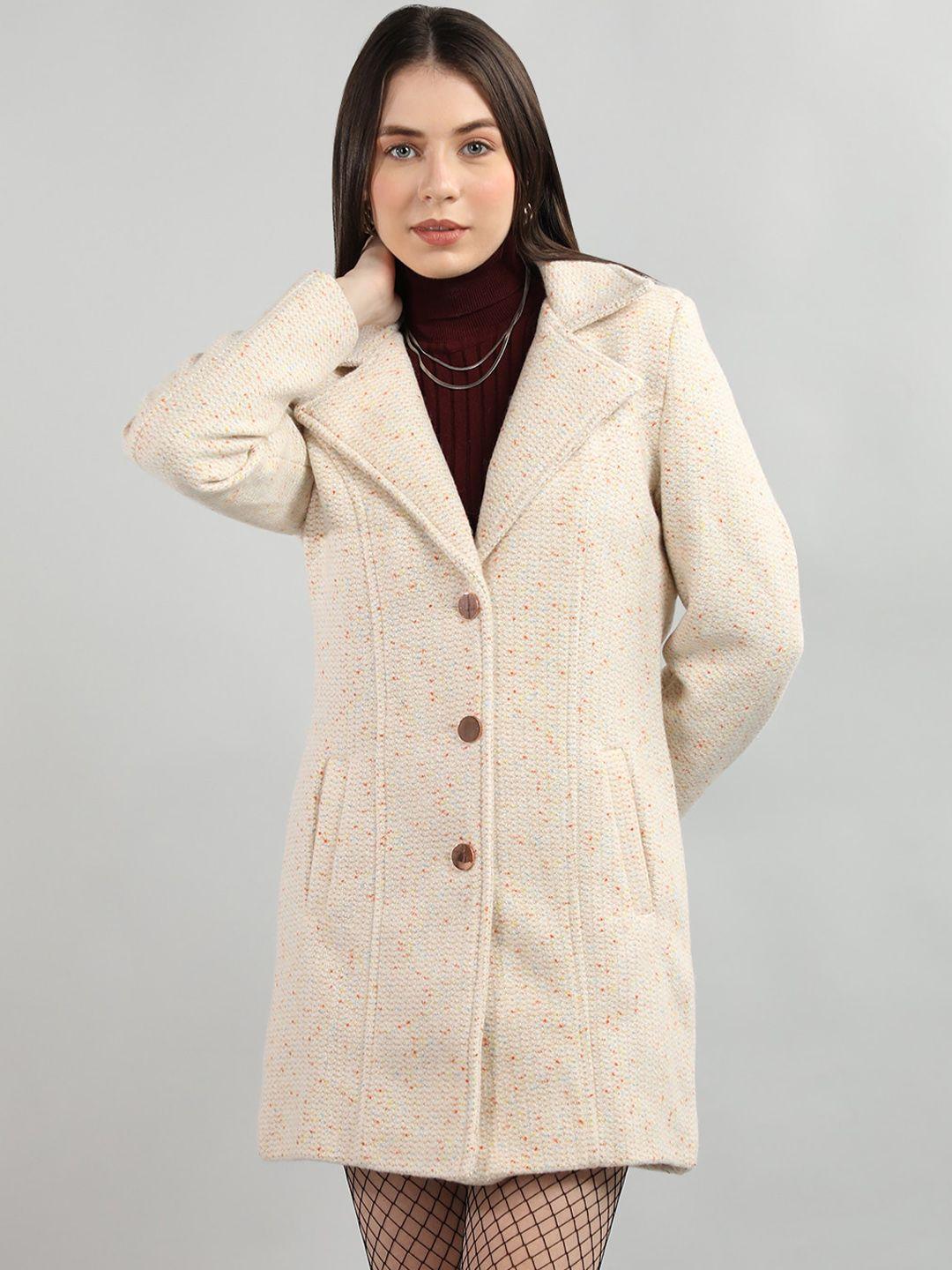 chkokko notched lapel single-breasted woolen overcoat