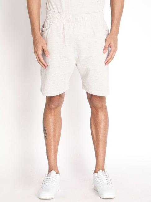 chkokko off white cotton regular fit shorts