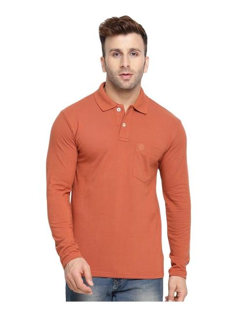 chkokko orange regular fit polo t-shirt