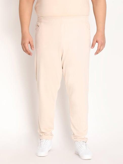 chkokko pastel beige cotton relaxed fit trackpants