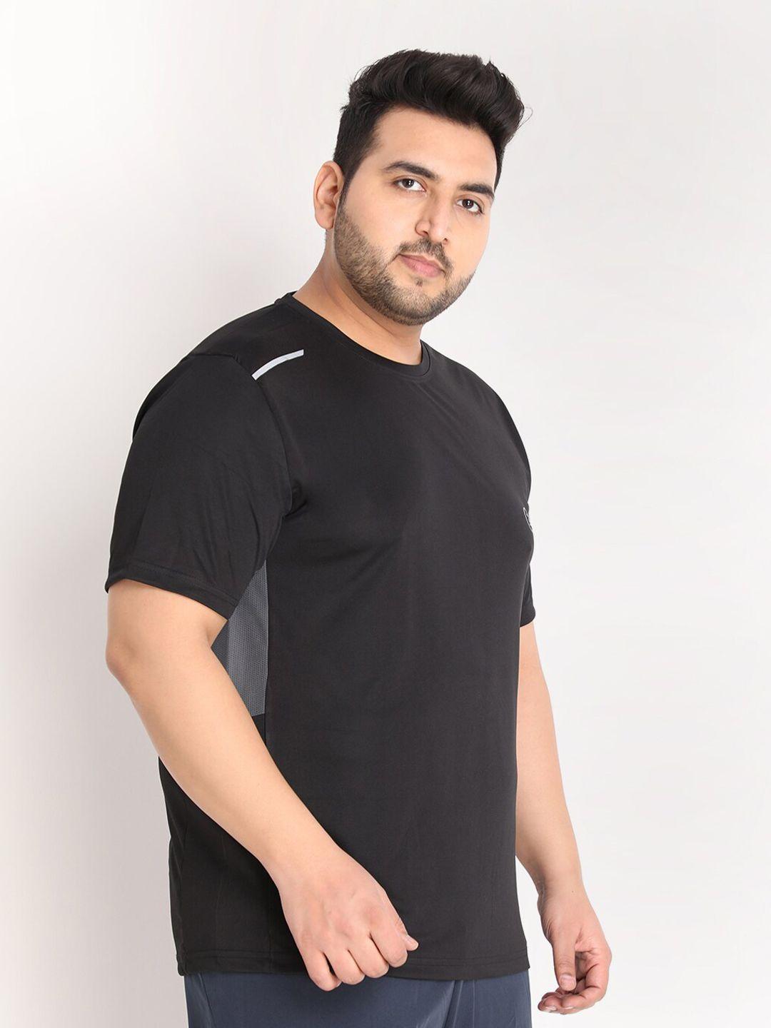 chkokko plus men black dri-fit training or gym t-shirt