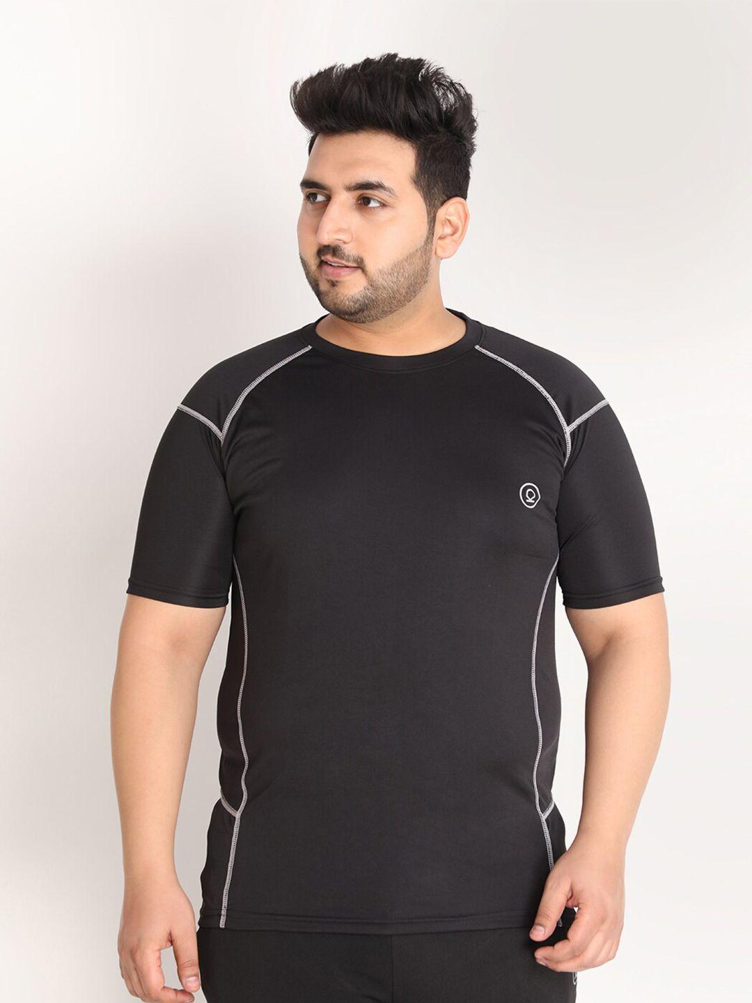 chkokko plus men black round neck t-shirt