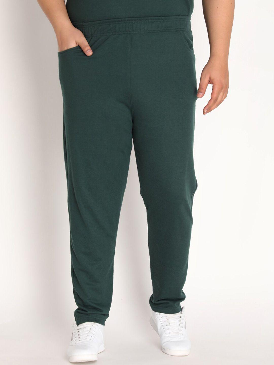 chkokko plus men green solid relaxed-fit track pant
