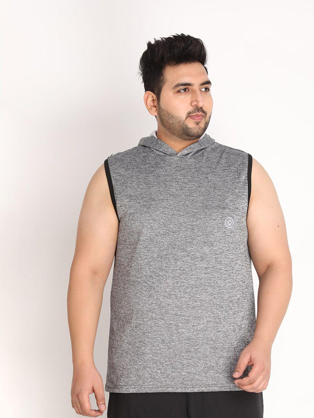 chkokko plus men grey gym sleeveless sports vest