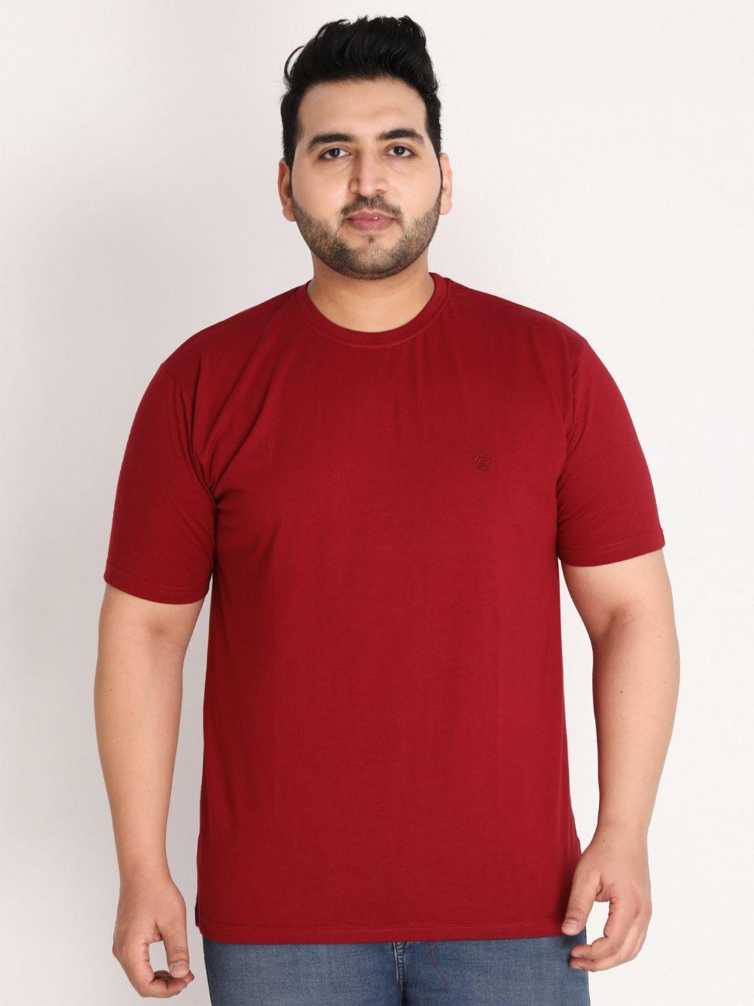 chkokko plus men maroon solid t-shirt