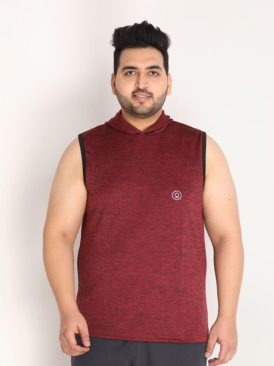 chkokko plus men maroon v-neck applique t-shirt