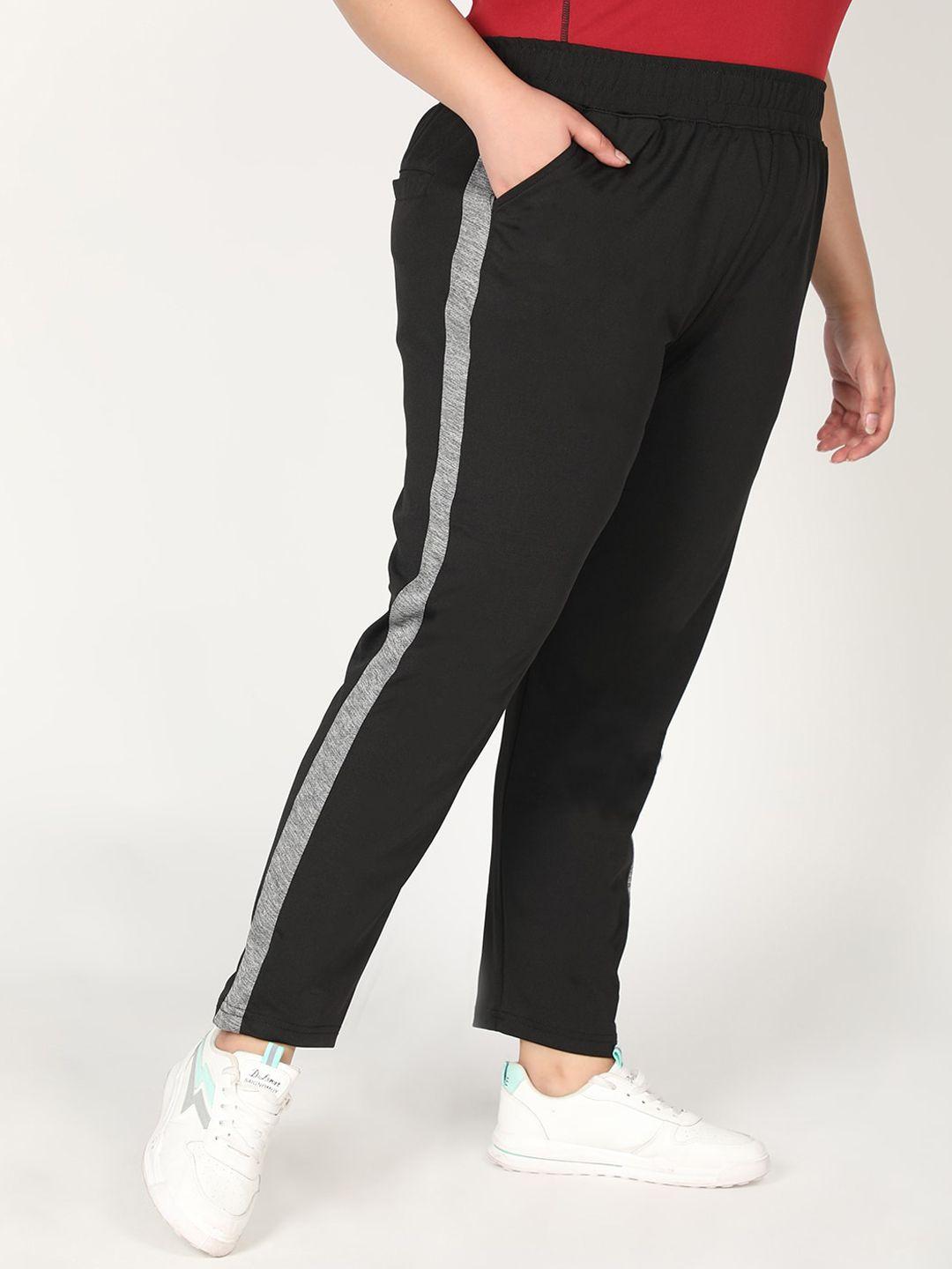 chkokko plus women black solid track pants