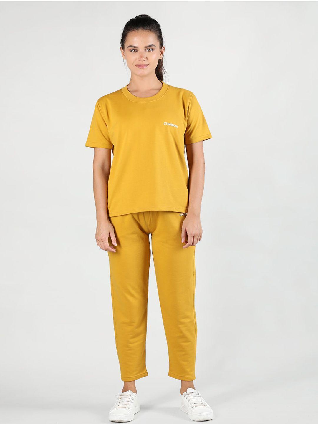 chkokko round neck short sleeves track suit