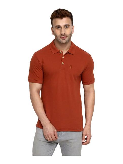 chkokko rust regular fit polo t-shirt