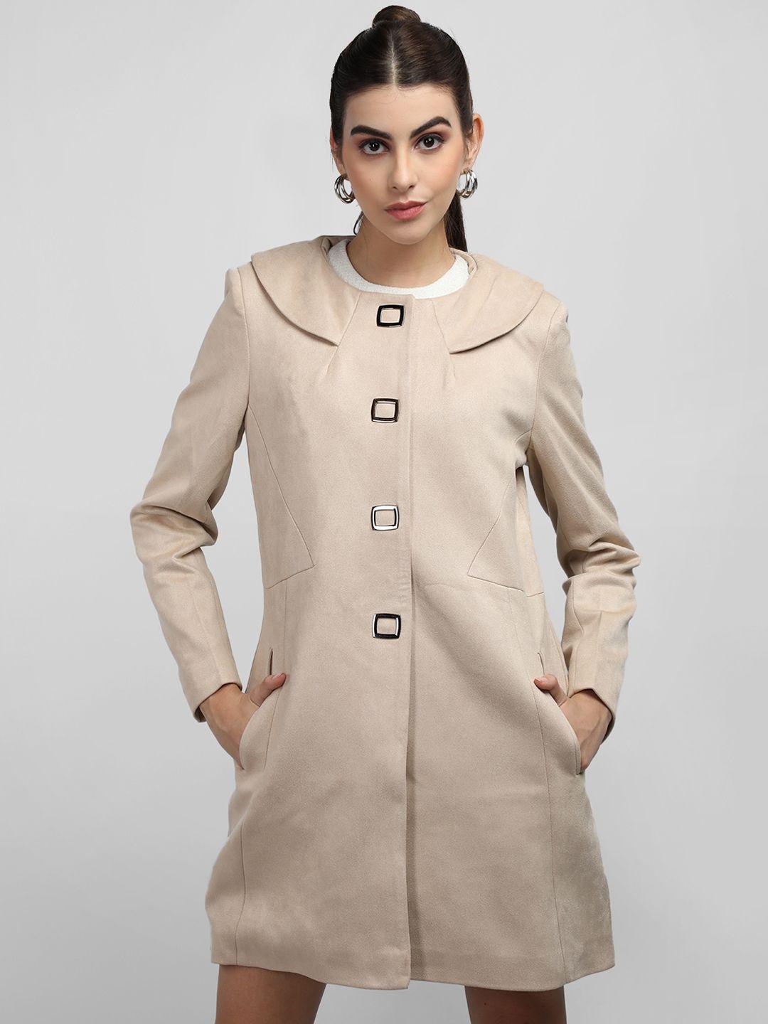 chkokko single breasted mandarin collar overcoat