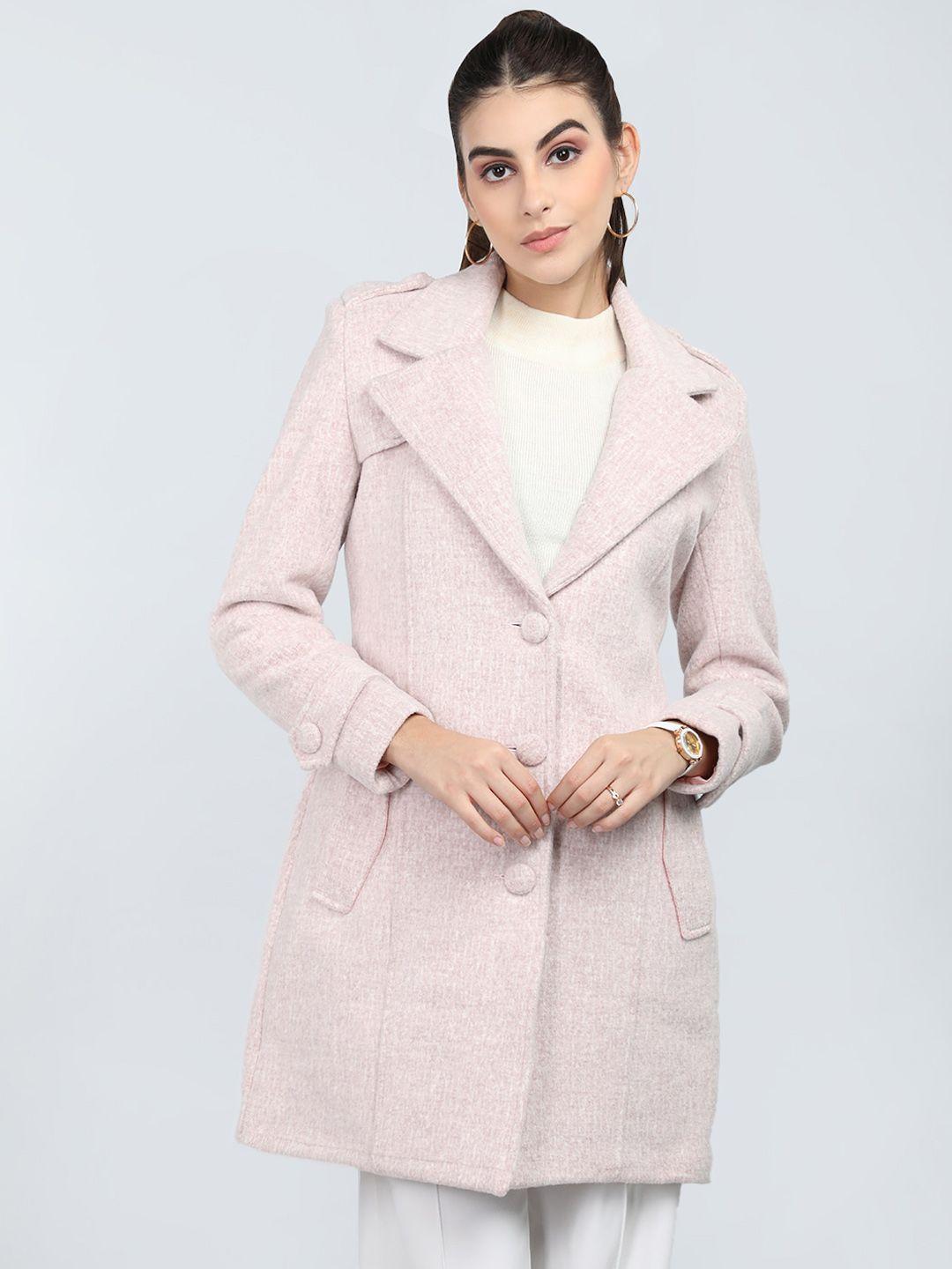 chkokko single breasted notched lapel collar woollen overcoat