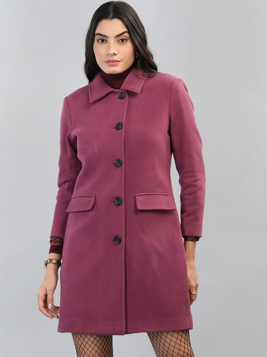 chkokko single breasted woollen longline overcoat