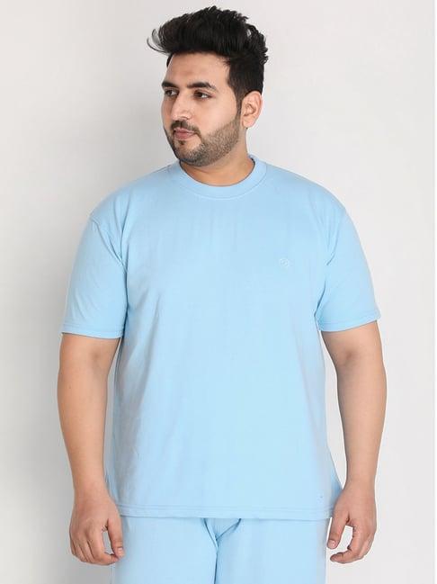 chkokko sky blue cotton relaxed fit t-shirt