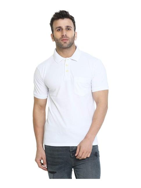 chkokko white regular fit polo t-shirt