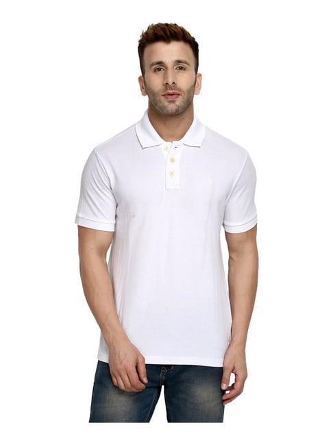 chkokko white regular fit polo t-shirt