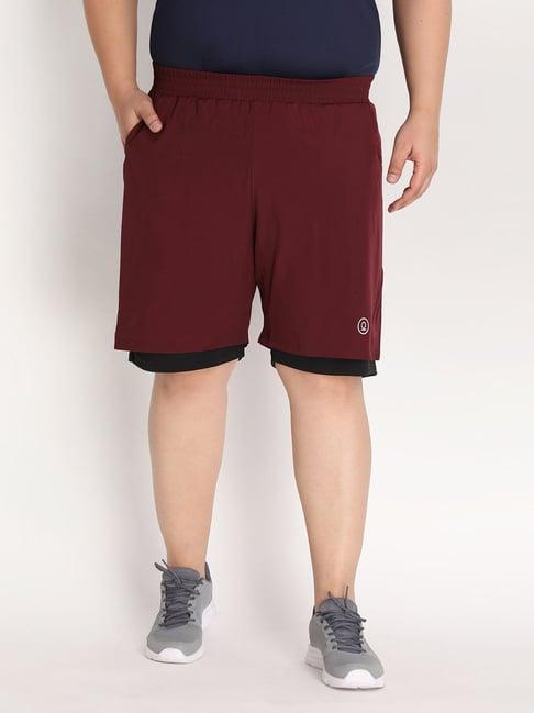 chkokko wine black regular fit shorts