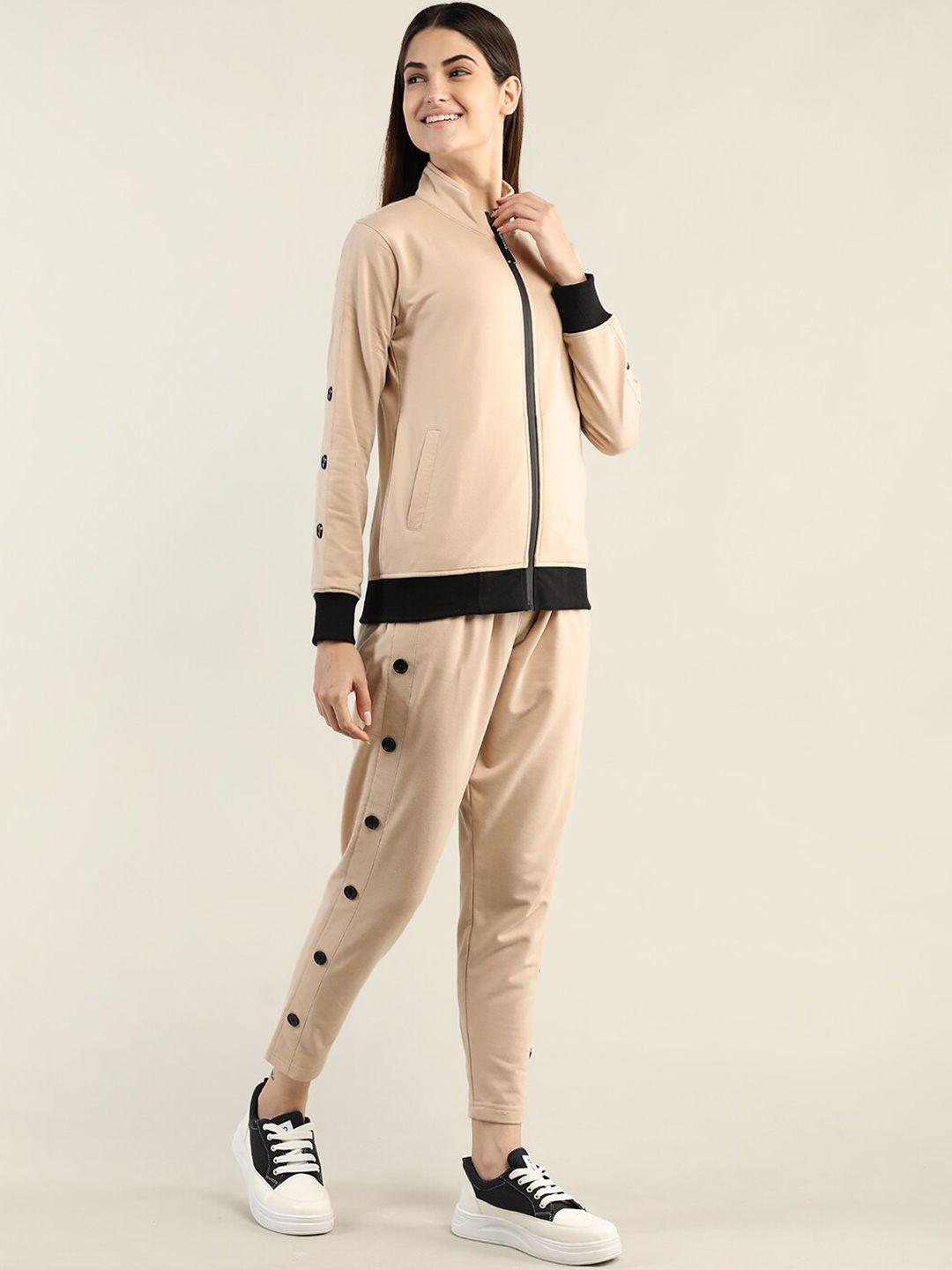 chkokko women beige solid co-ords