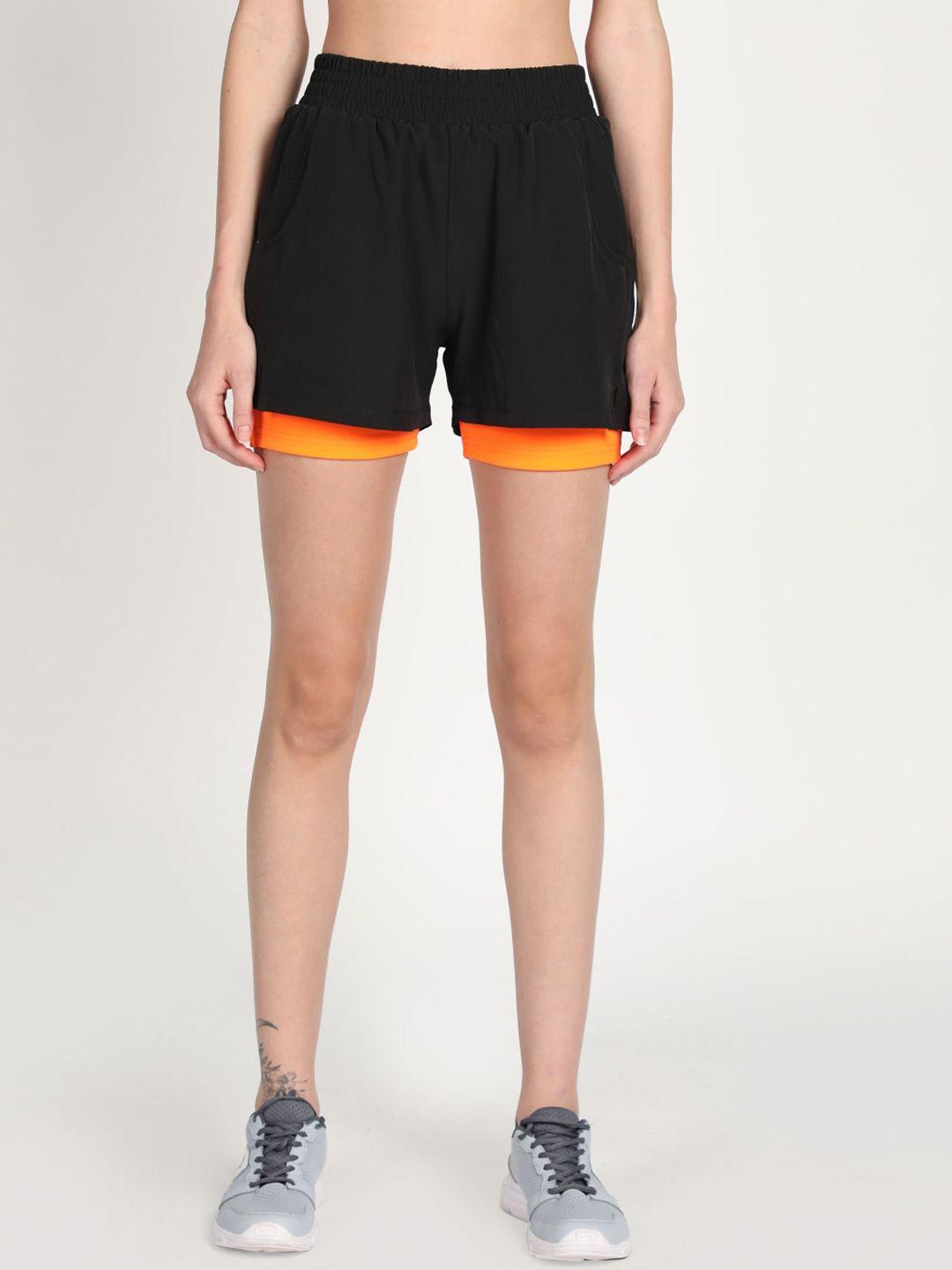 chkokko women black running sports shorts