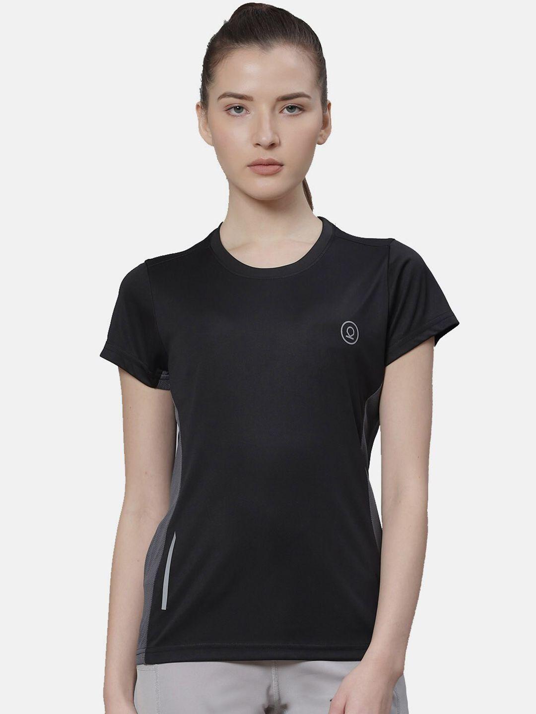 chkokko women black solid t-shirt