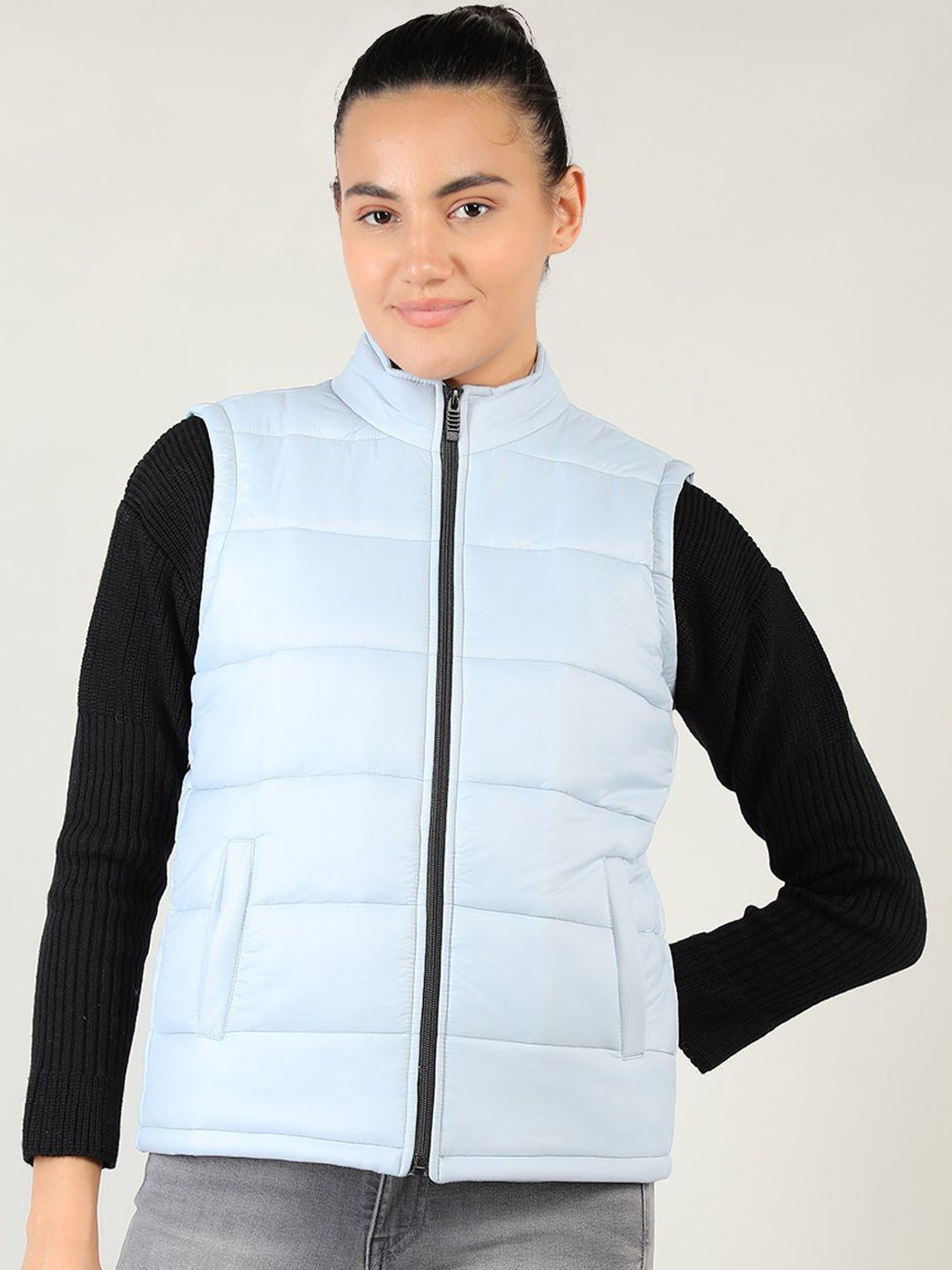 chkokko women blue striped lightweight outdoor padded jacket