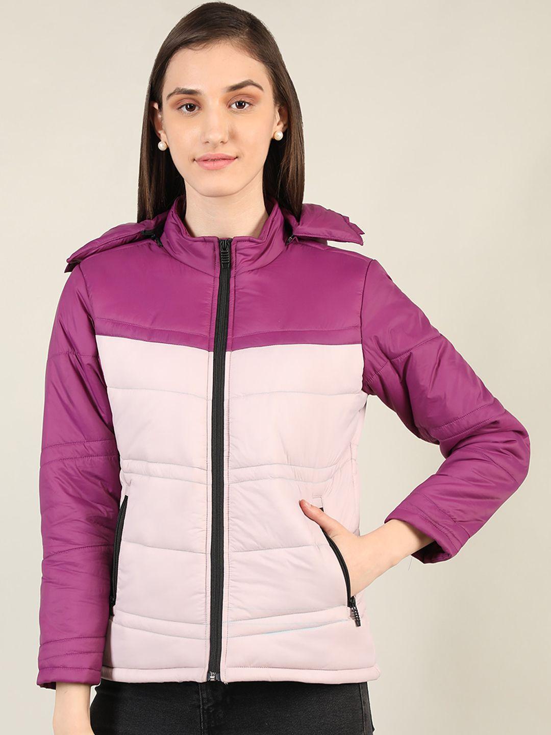 chkokko women colourblocked lightweight outdoor padded jacket