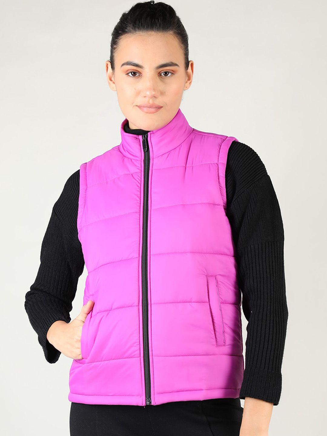 chkokko women fuschia geometric lightweight outdoor padded jacket
