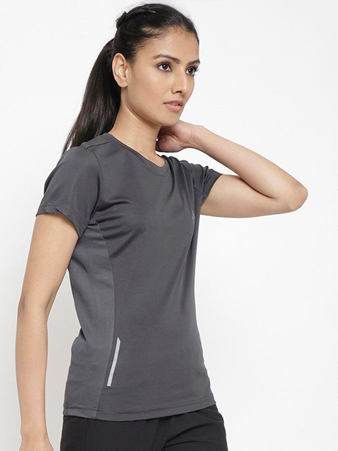 chkokko women grey melange sports t-shirt