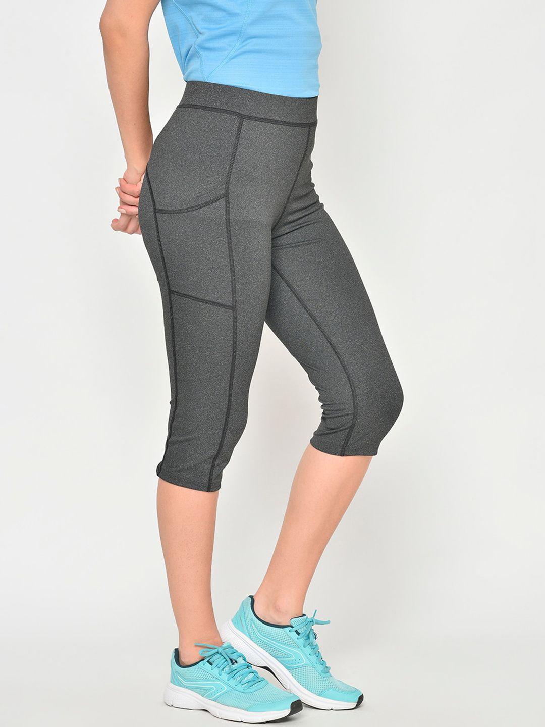 chkokko women grey solid skinny fit capris