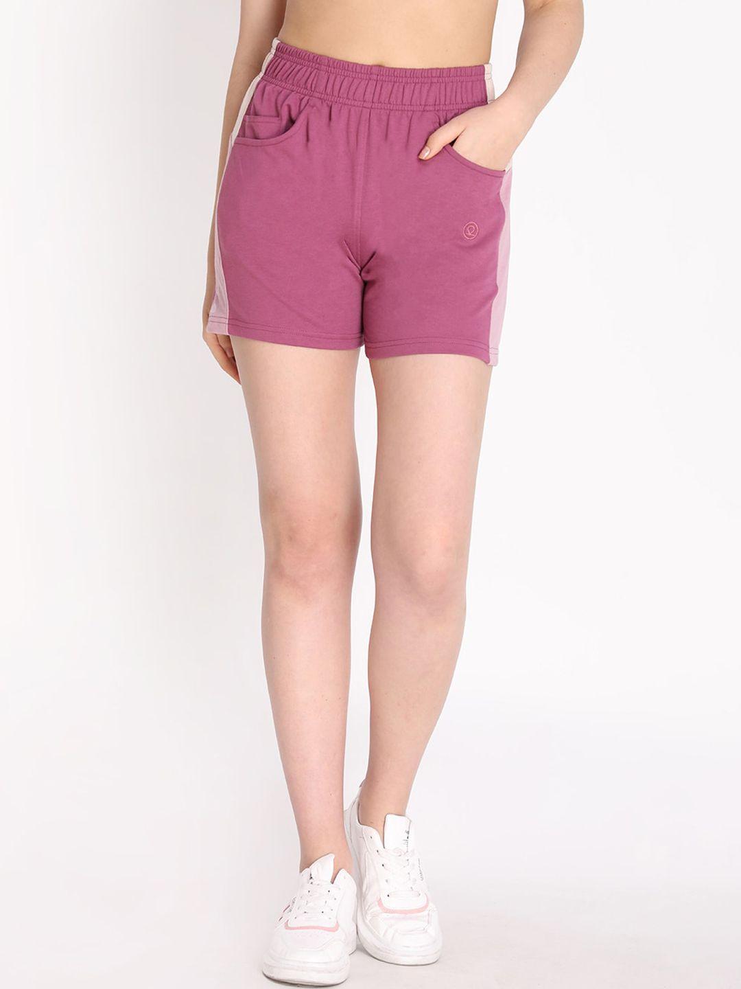 chkokko women magenta high-rise outdoor shorts