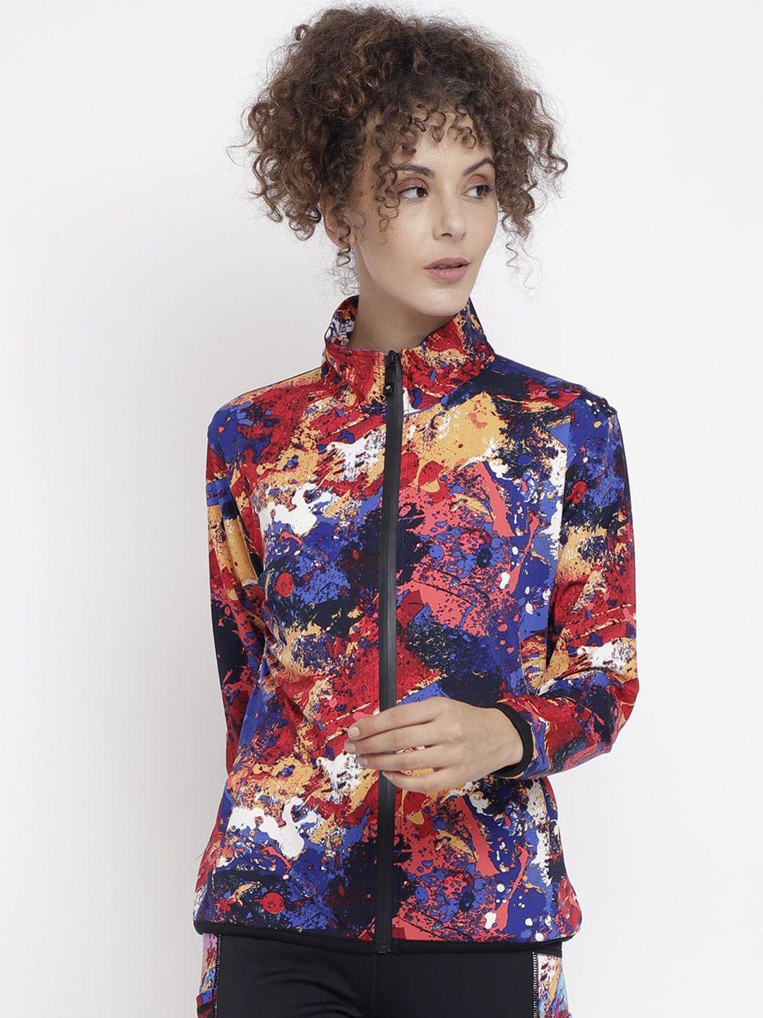 chkokko women multicolored abstract printed tailored jacket