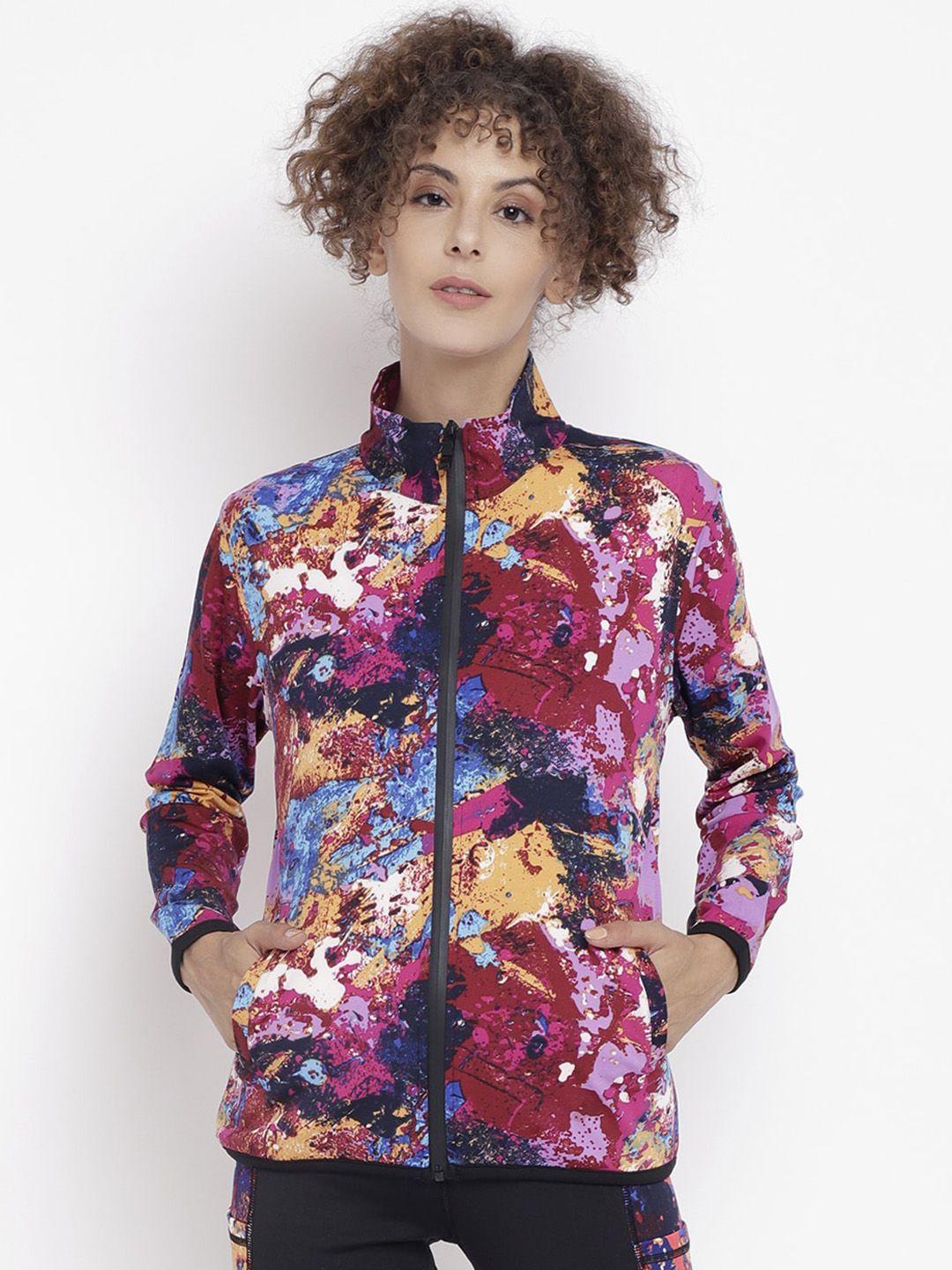 chkokko women multicoloured dry-fit sporty jacket