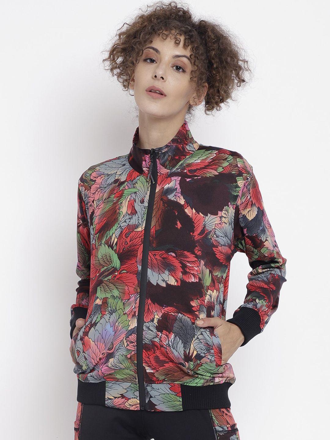 chkokko women multicoloured floral dry-fit sporty jacket