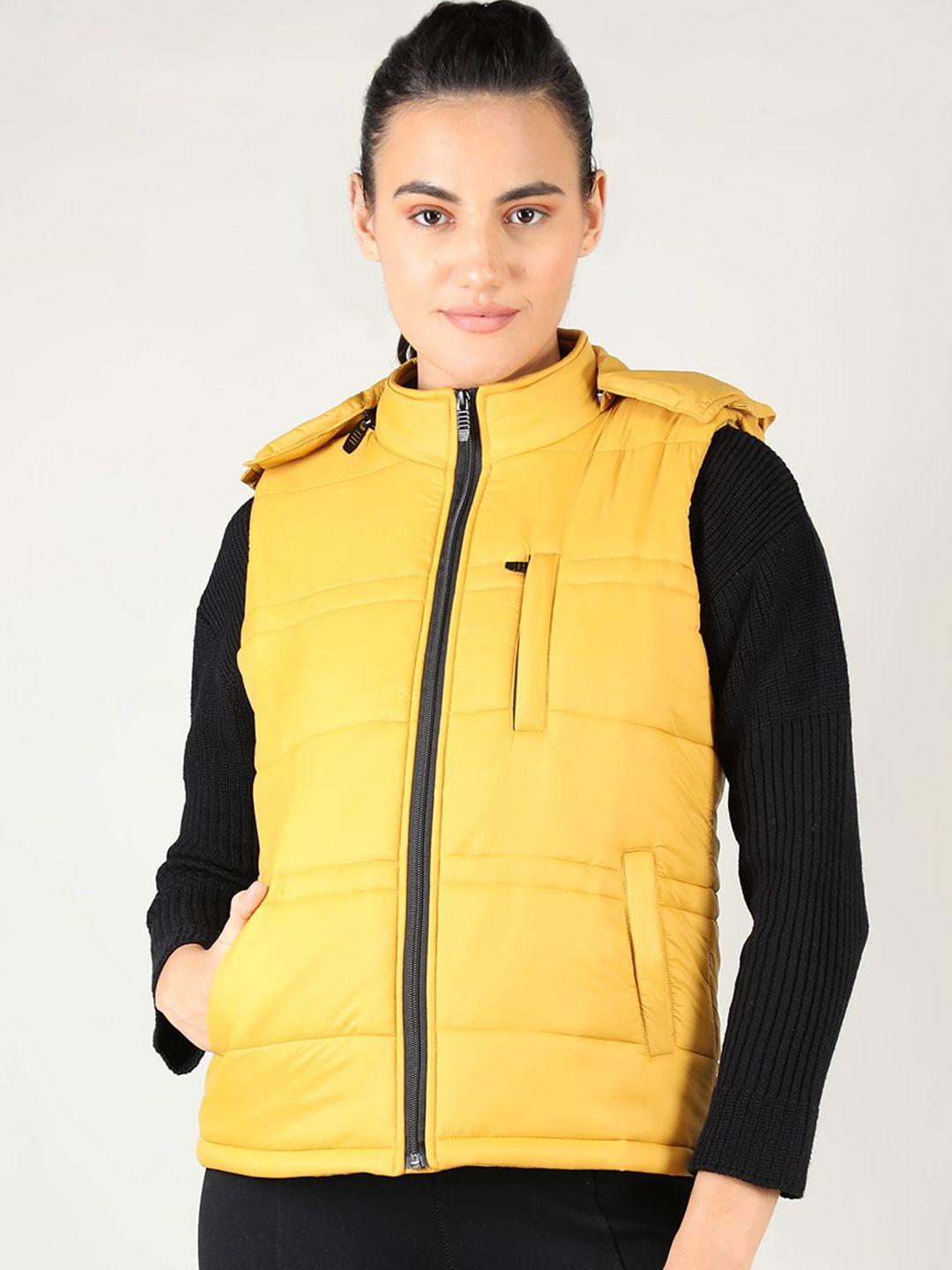 chkokko women mustard lightweight outdoor padded jacket