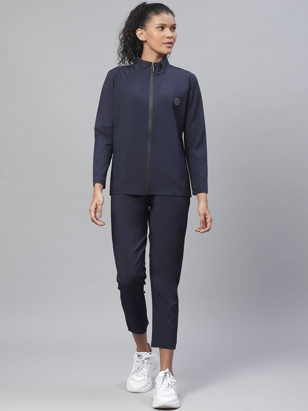 chkokko women navy solid training tracksuit