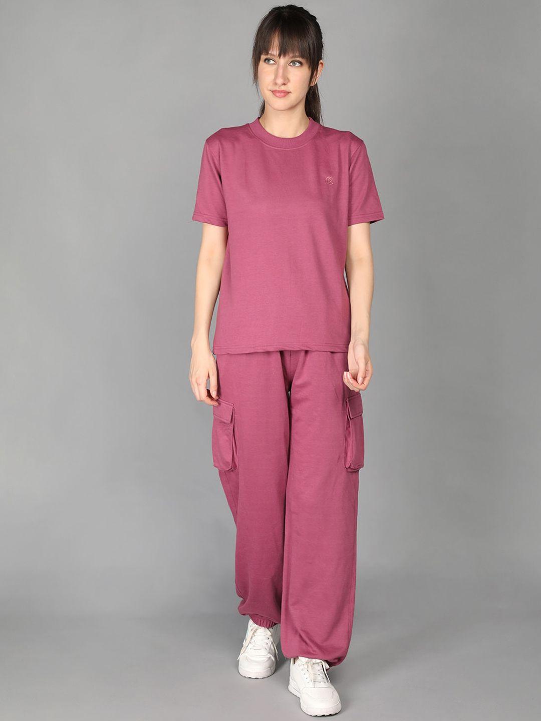 chkokko women purple solid co-ords