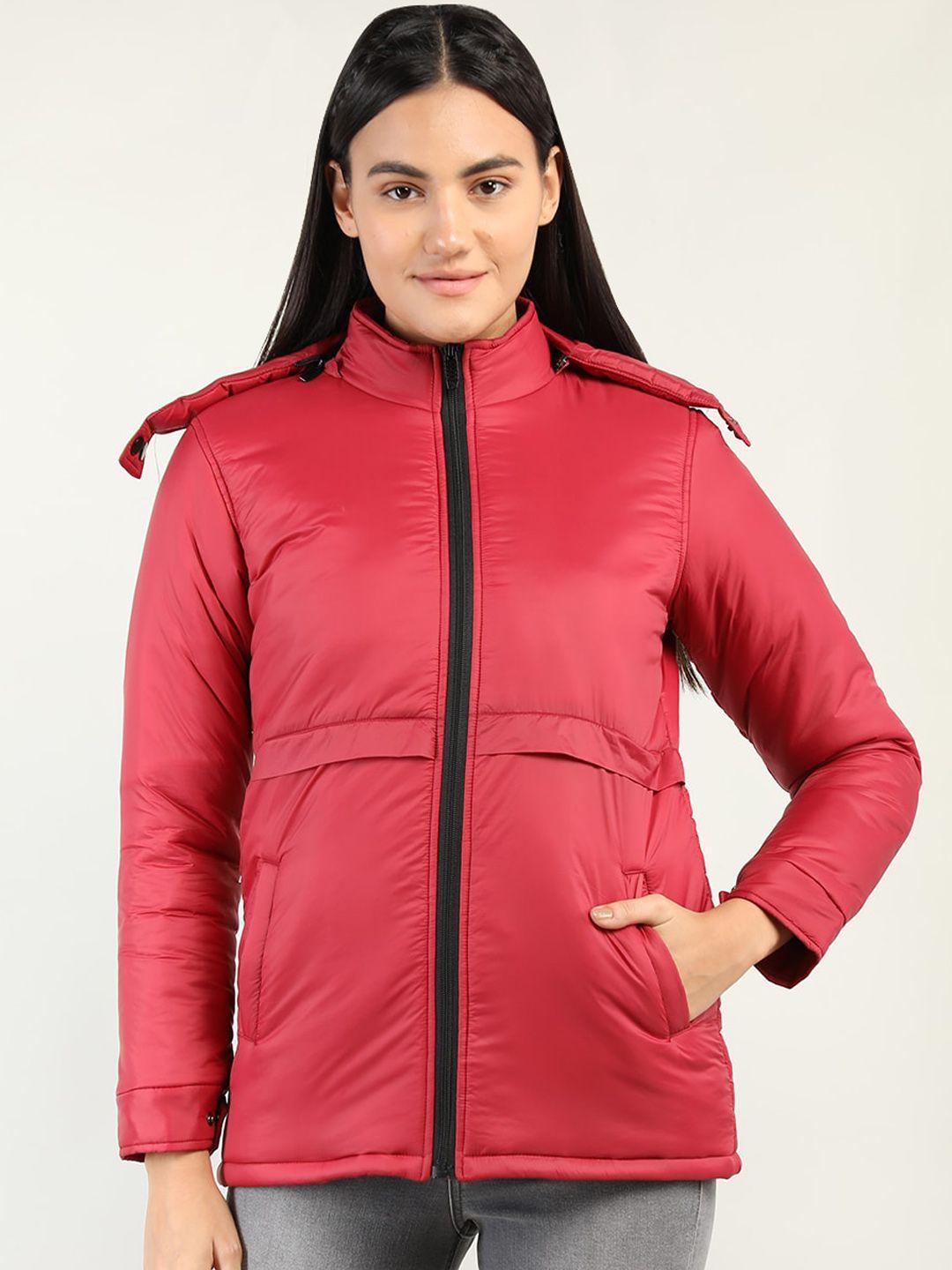 chkokko women red lightweight longline outdoor padded jacket